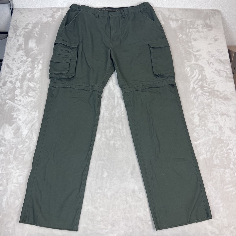 Boy Scouts Of America Convertible Cargo Pants Mens 38 Green Unhemmed Classic
